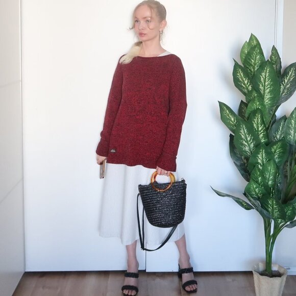 Ralph Lauren Jeans Burgundy & Black Boat Neck Long Sleeve Pullover Sweater Sz. M - Picture 16 of 16